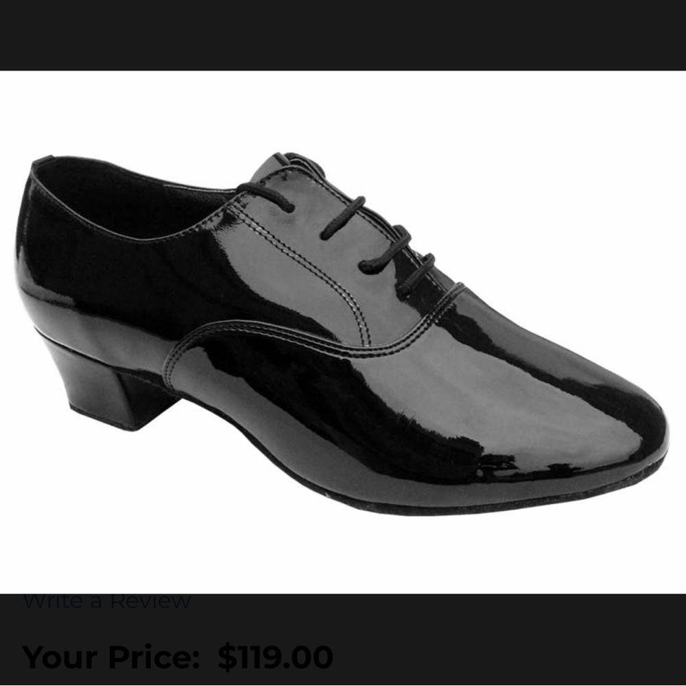 Very Fine Black Patent Dance Shoes Men Size 9